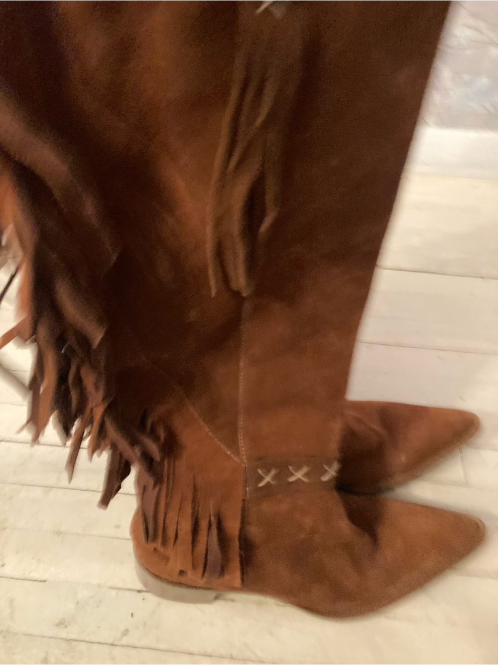 Women’s Brown Leather Mid-Heel Boots - Picture 5 of 14